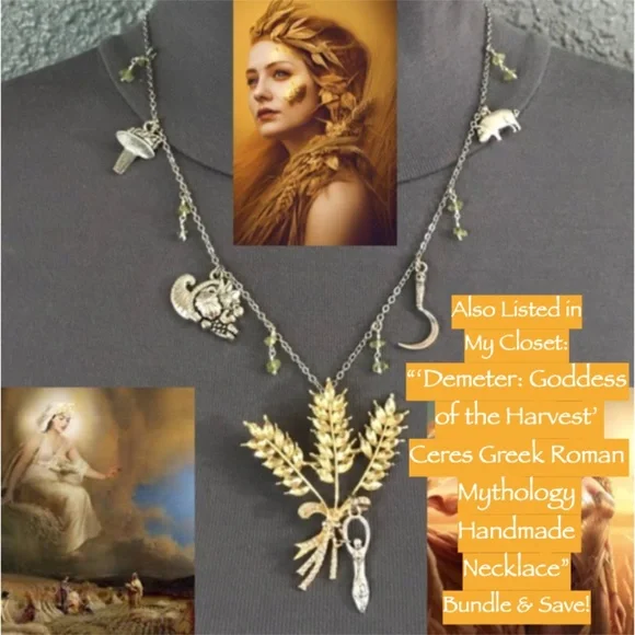 “Queen Hera" Juno Art Nouveau Goddess Greek Roman Mythology Handmade Necklace - Picture 16 of 16